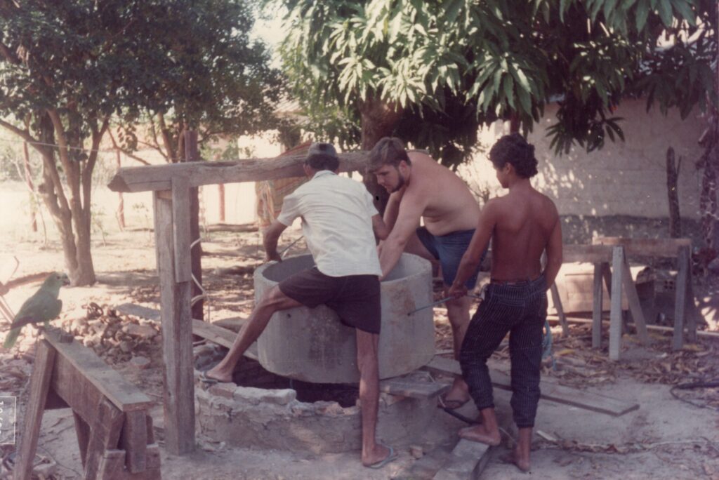 The well liner being installed